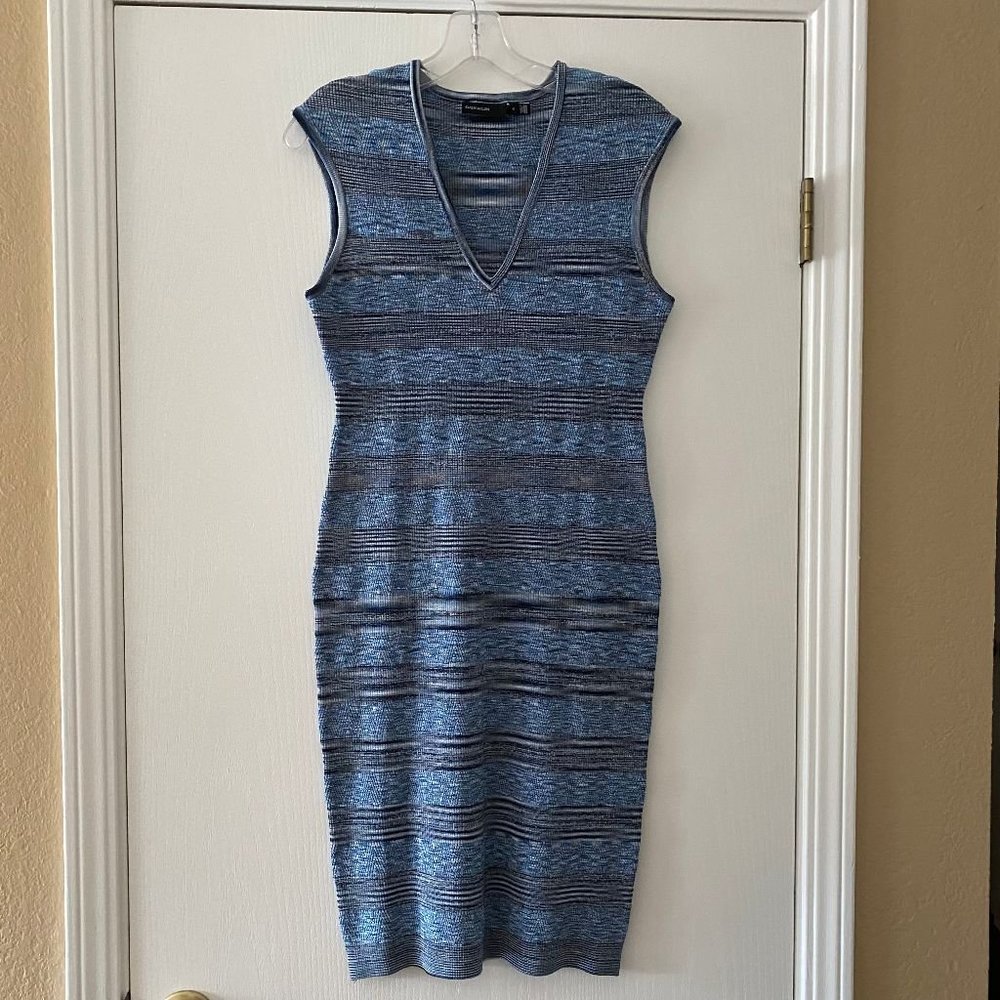 karen millen v-neck sleeveless stretch dress